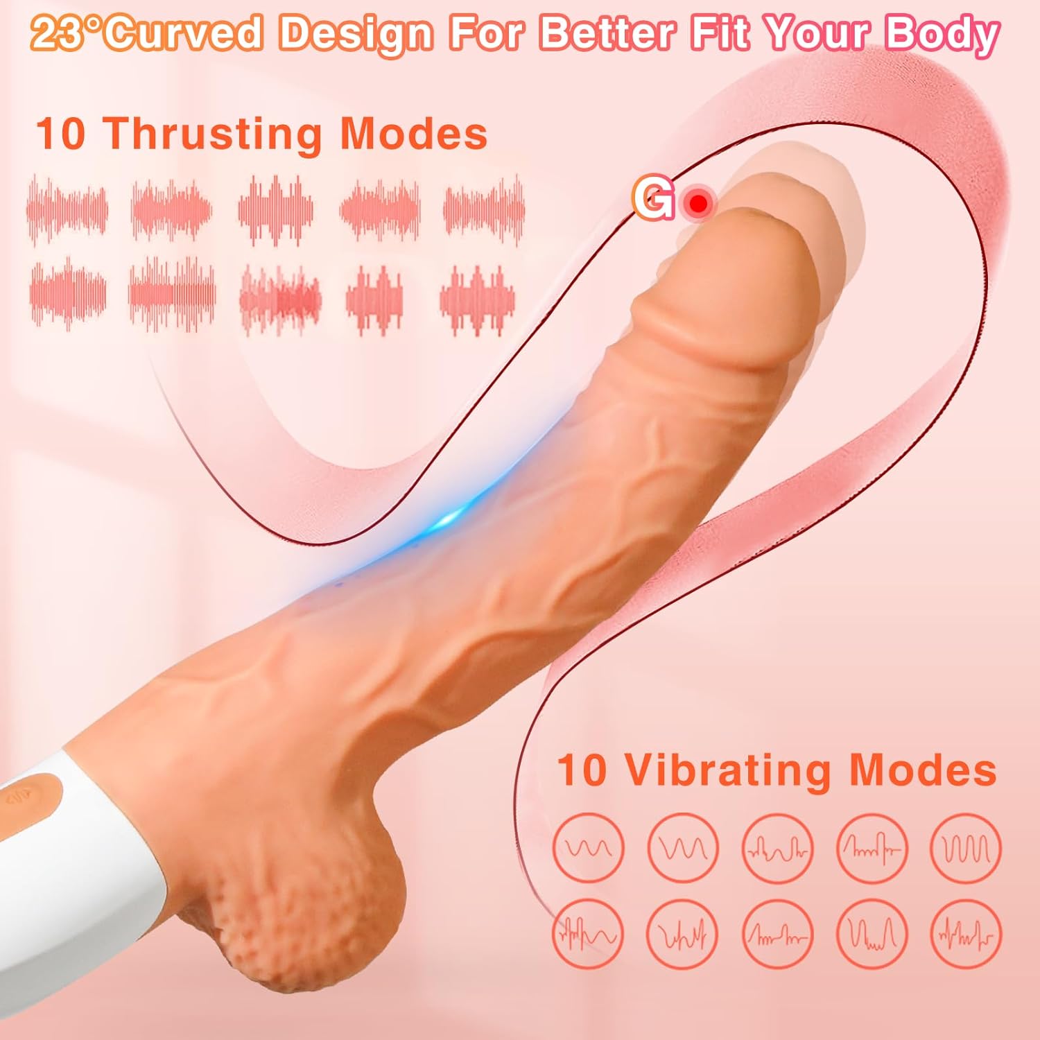 10 - Mode Thrusting Dildo with Remote - Vixen