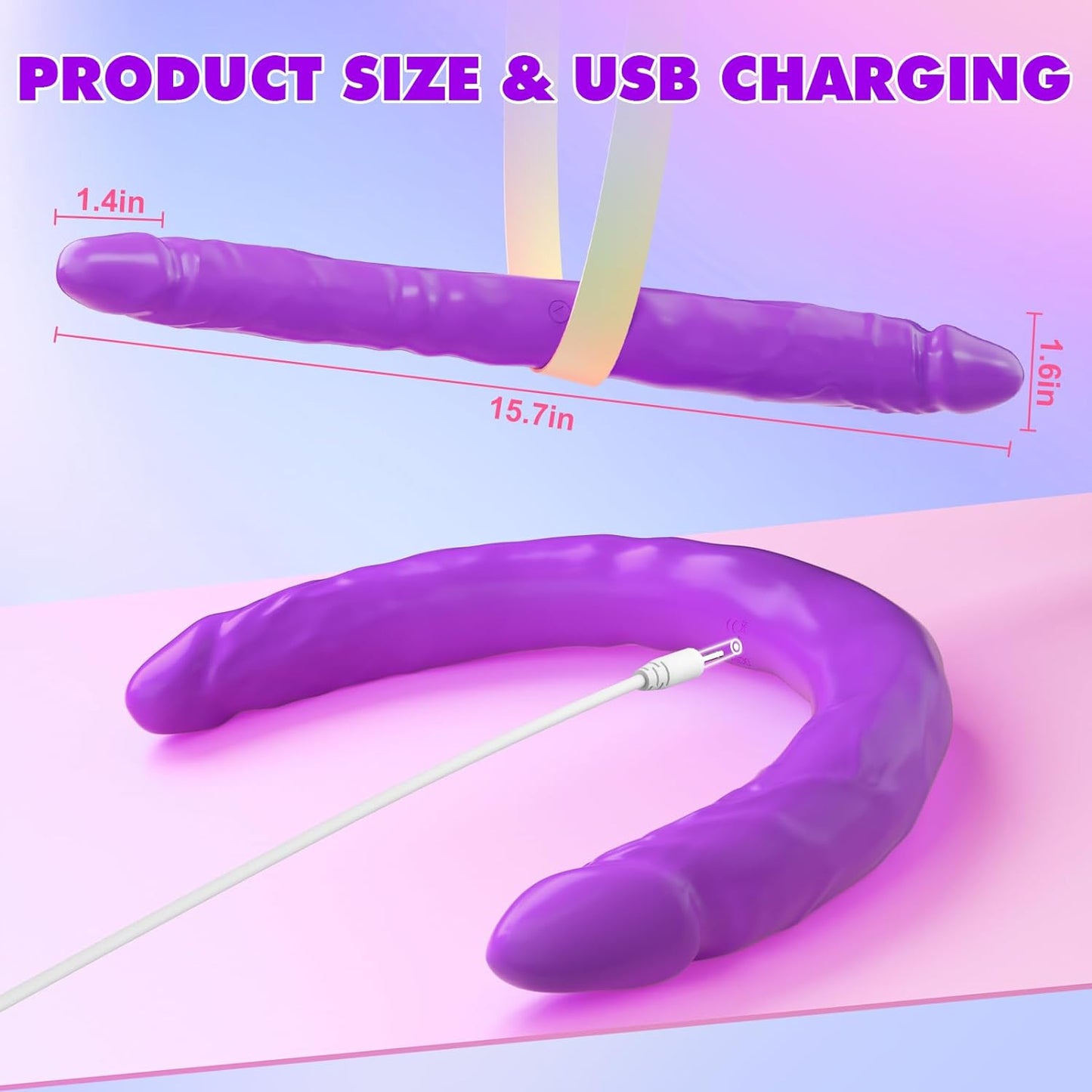 15.7" Double Ended Vibrating Dildo - Vixen