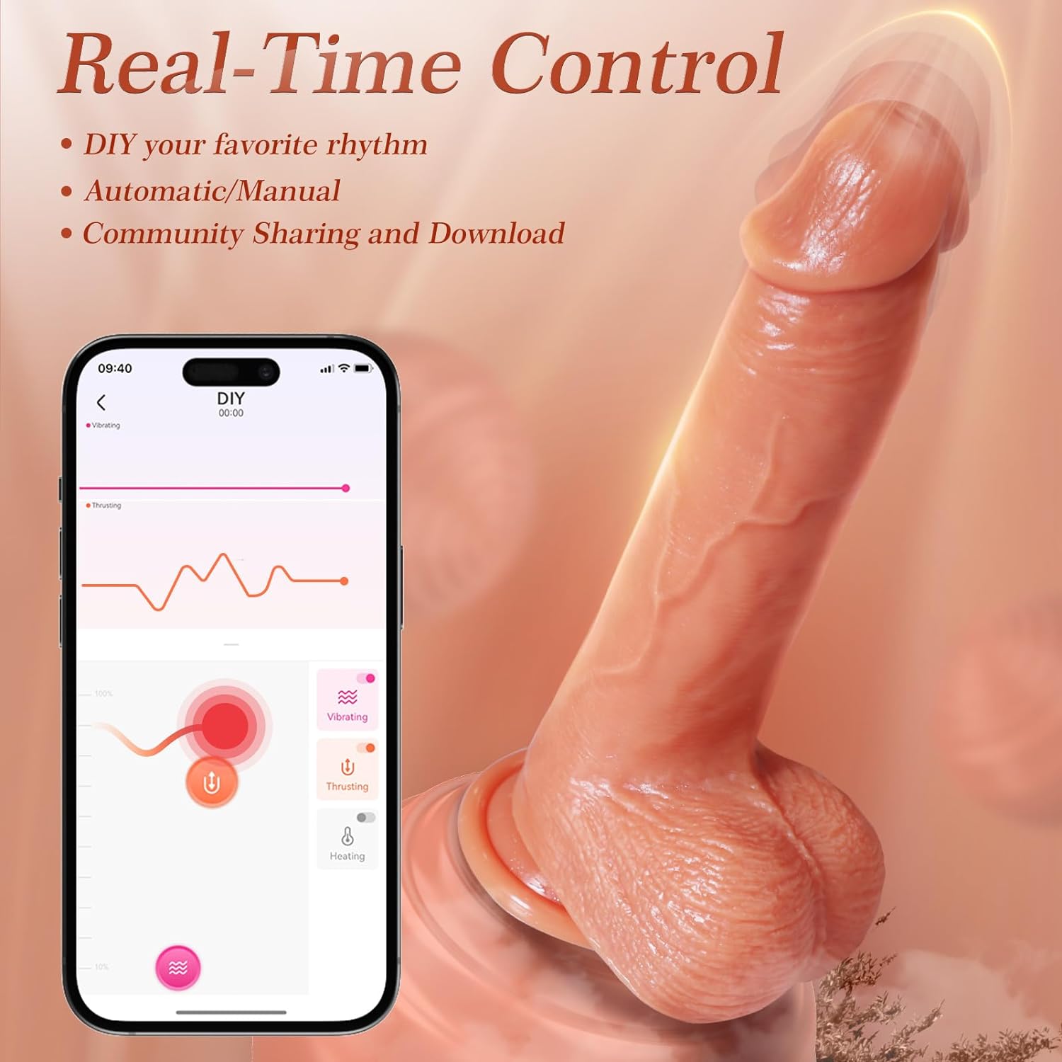 8" Remote Control Thrusting Dildo - Vixen