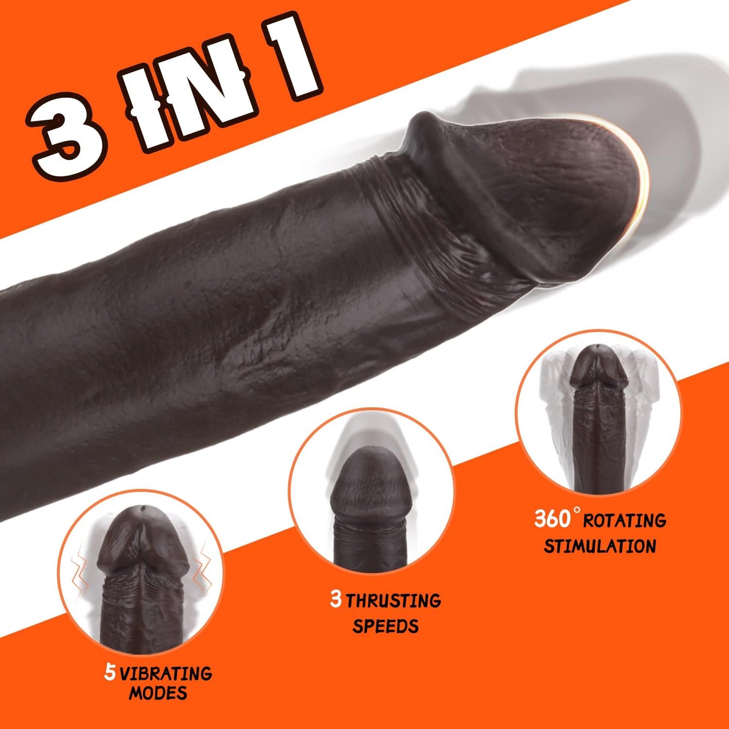 9.8" Thrusting Dildo - Vixen