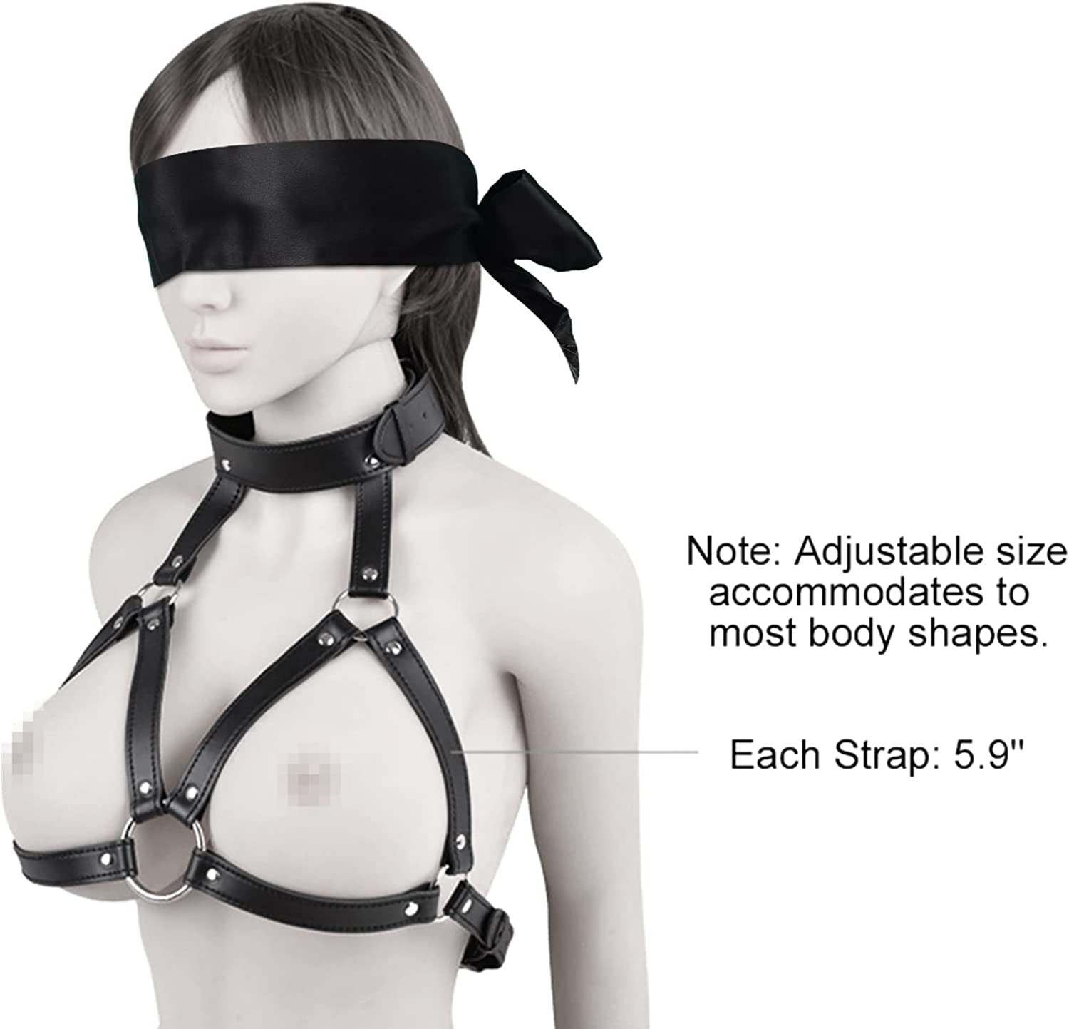 BDSM Nipple Clamp Chest Harness - Vixen