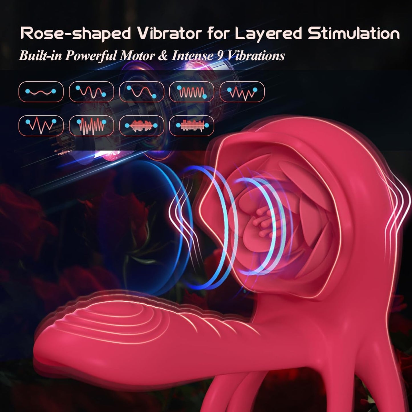Cock Ring Rose Clit Stimulator Combo - Vixen