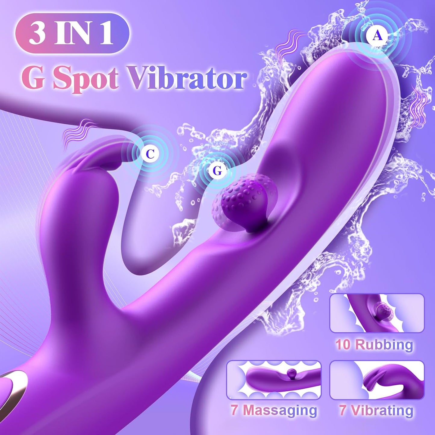 G - Spot Clit Stimulation Rabbit Wand - Vixen