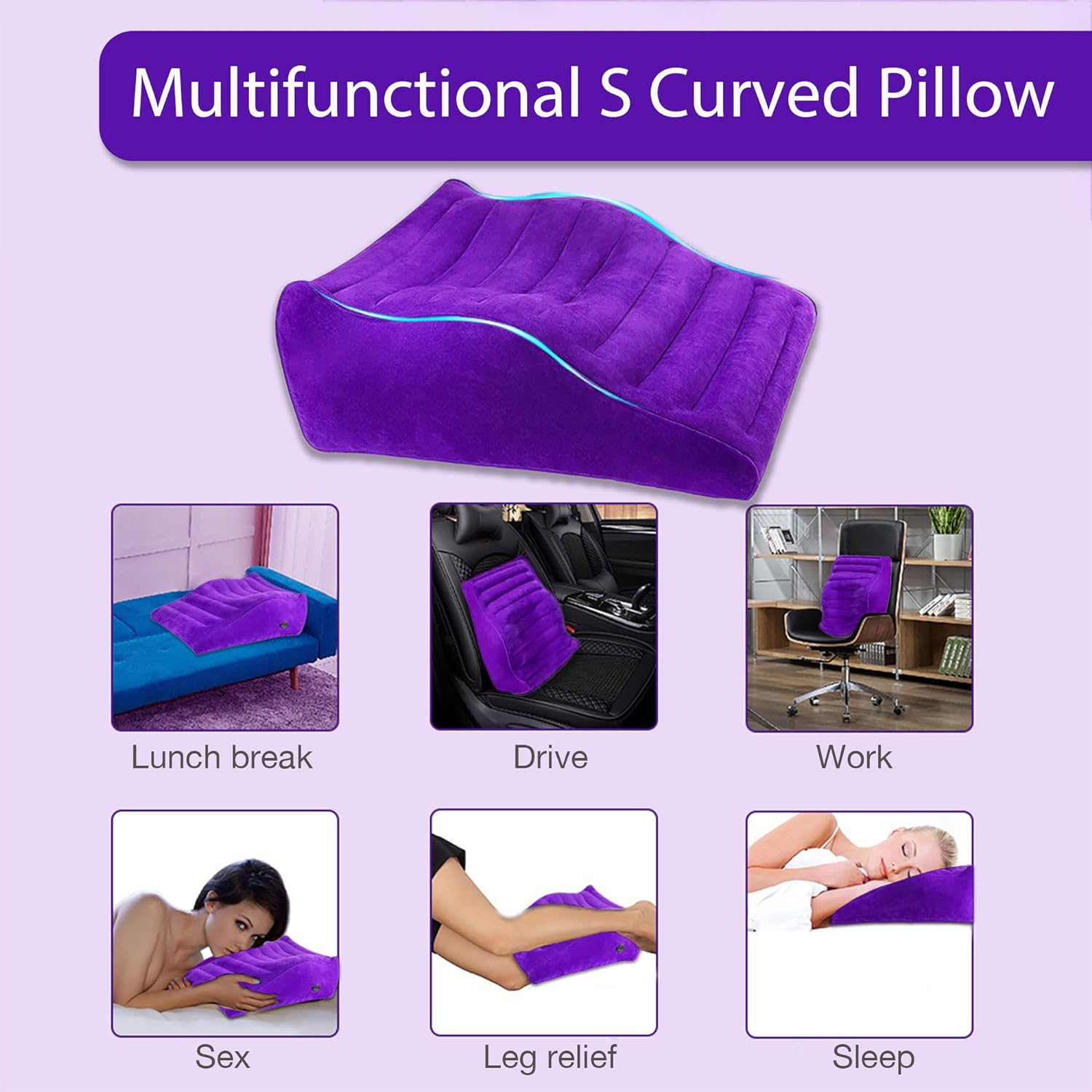 Inflatable Curved Sex Pillow - Vixen