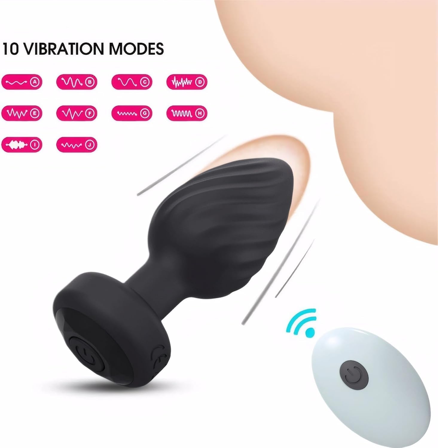 Multi Vibrations Remote Butt Plug - Vixen