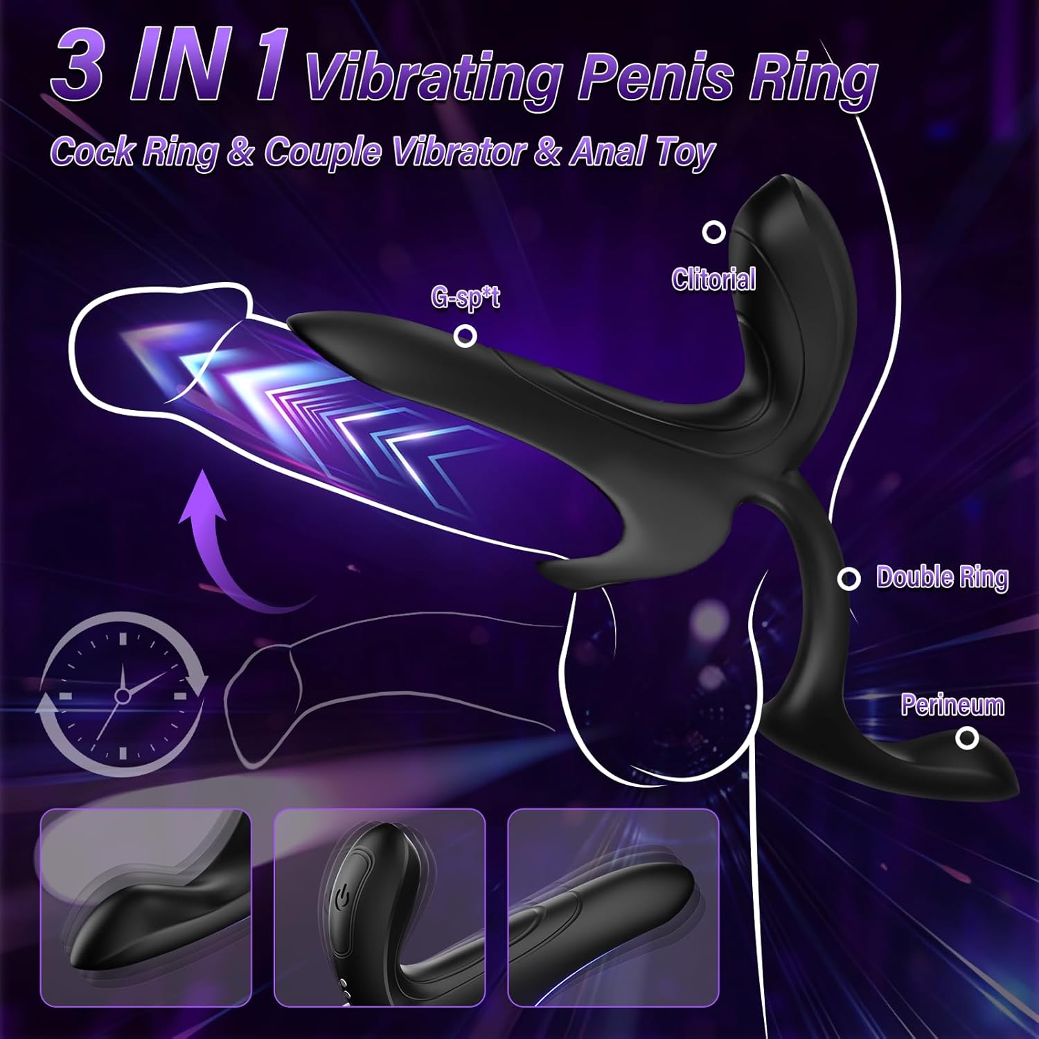 Remote Control Clit Vibrator Cock Ring - Vixen