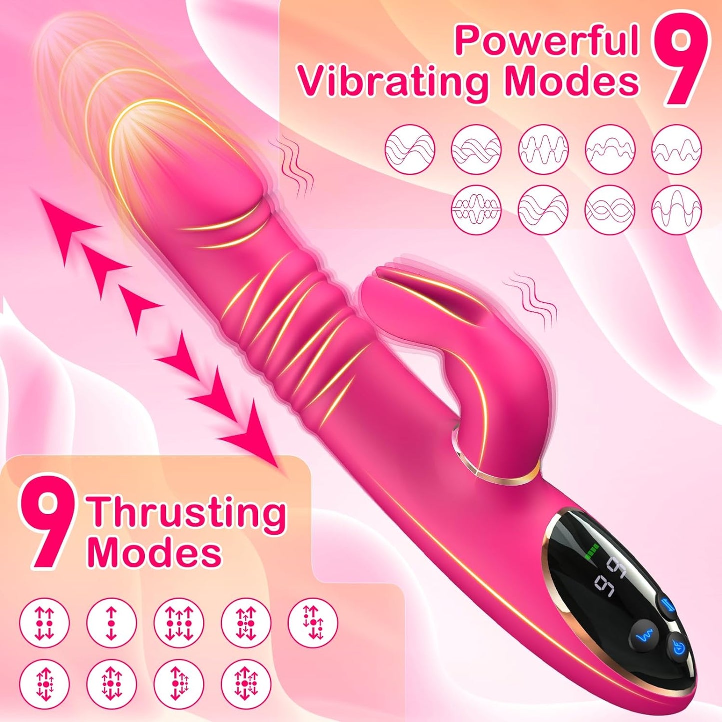 Thrust & Vibrate Silicone Dildo - Vixen