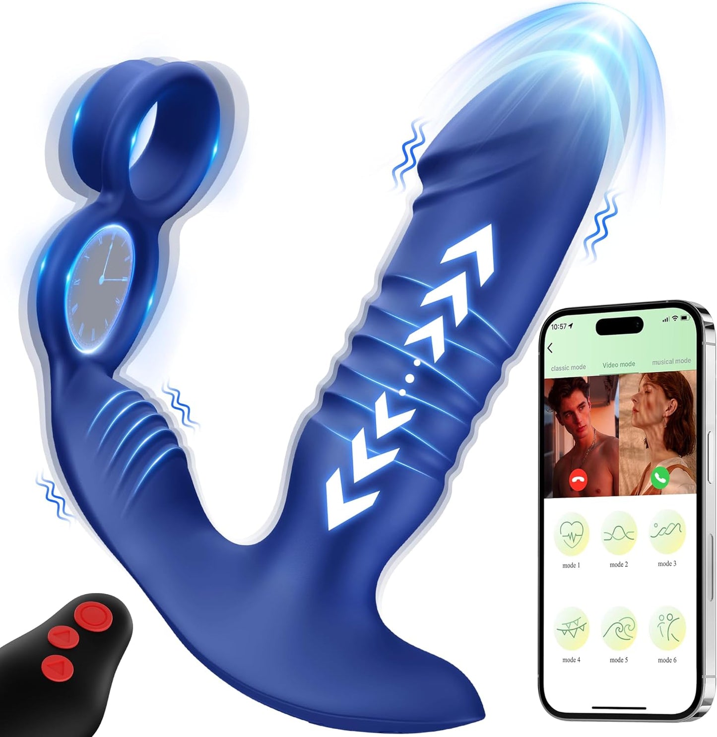 Thrusting Prostate Massager Cock Ring - Vixen