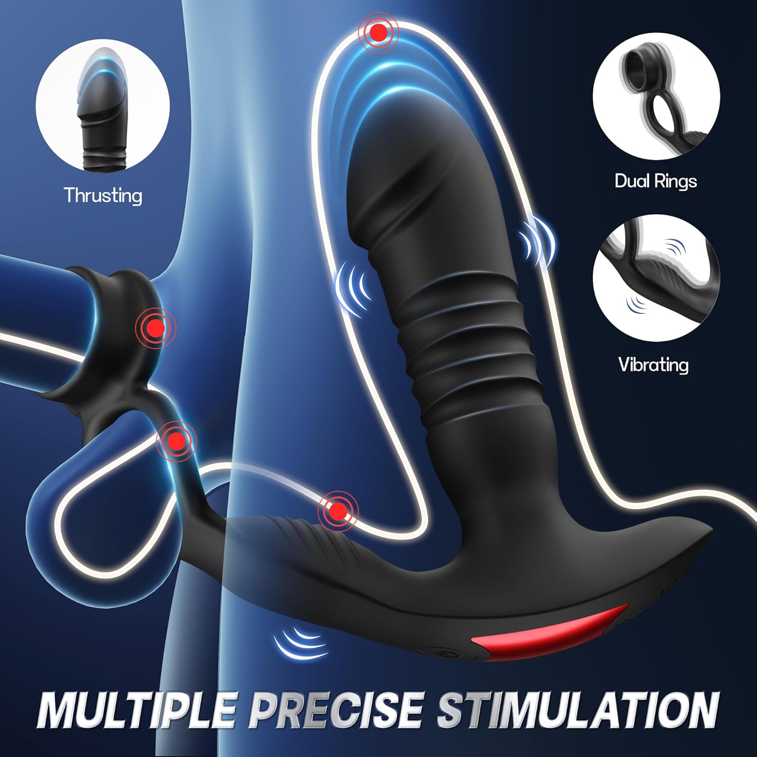 Thrusting Prostate Massager Cock Ring - Vixen