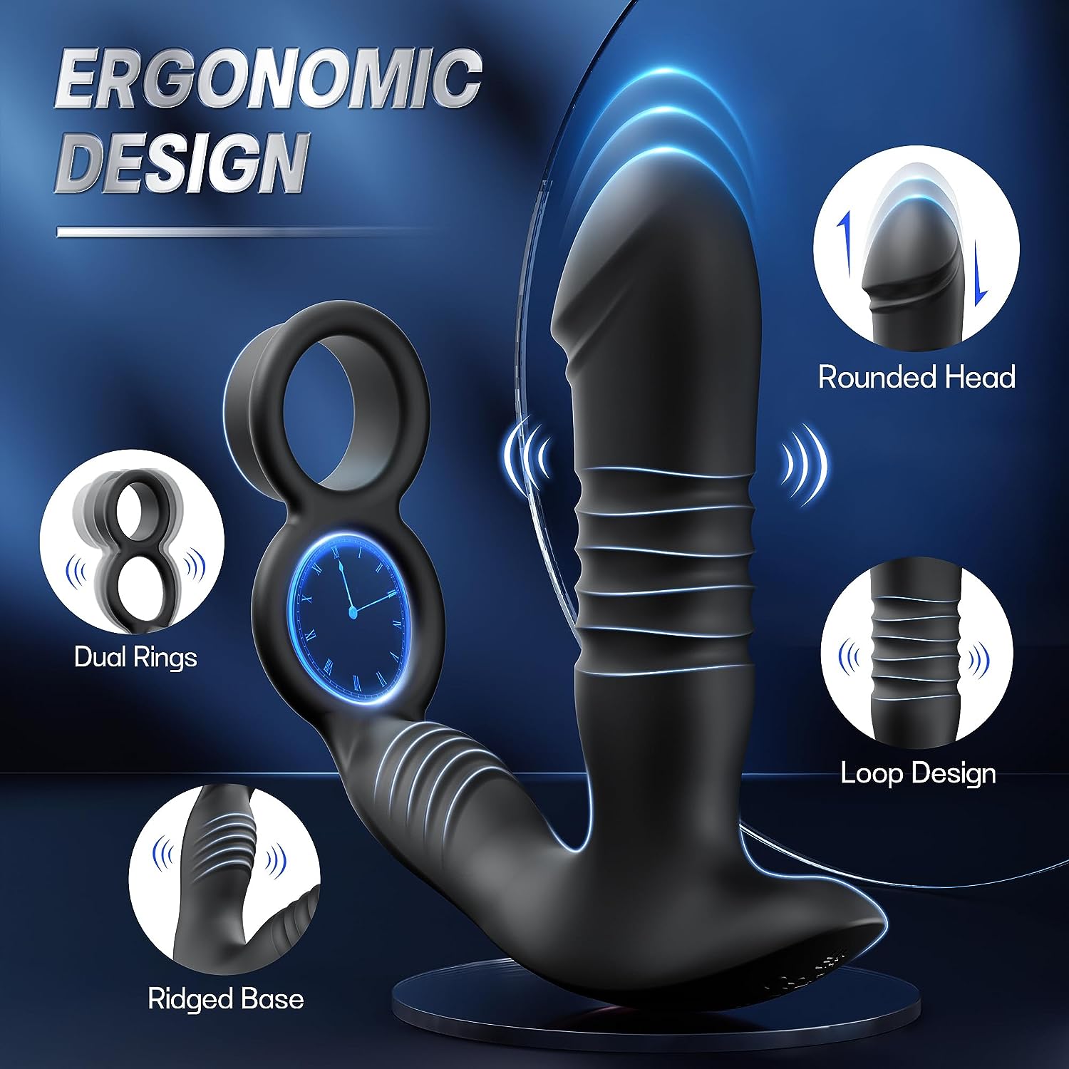 Thrusting Prostate Massager Cock Ring - Vixen