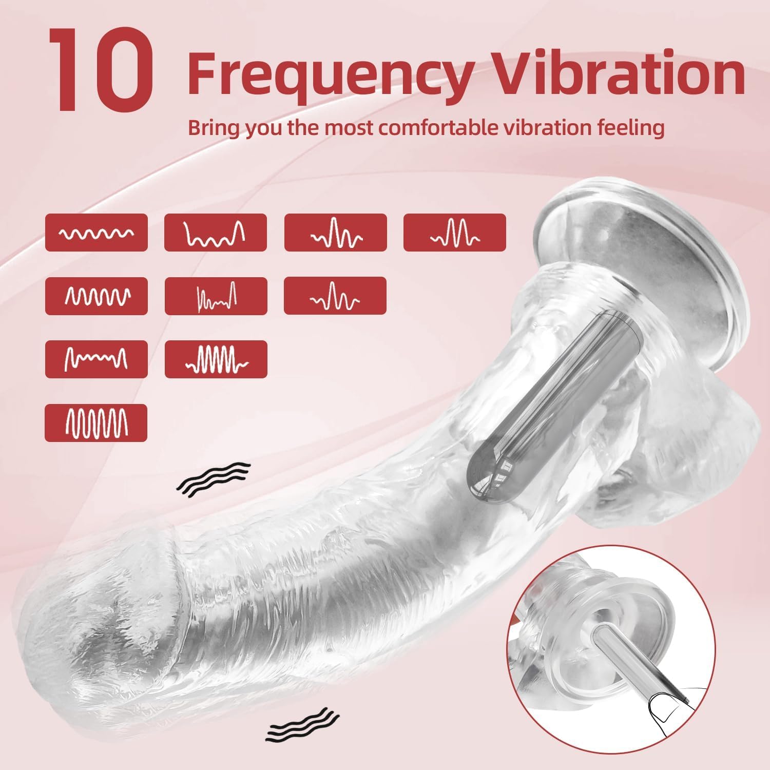 Transparent Bullet Vibrator Strap On - Vixen