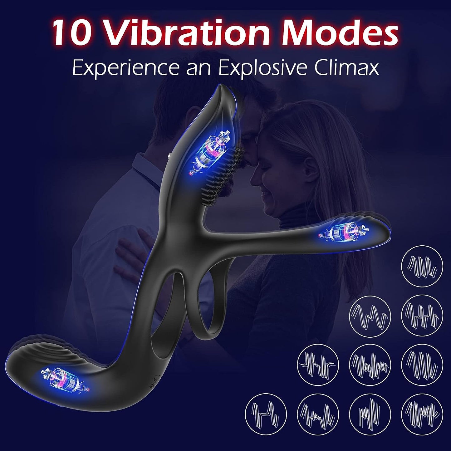 Ultimate Couples' Vibrating Pleasure Ring - Vixen