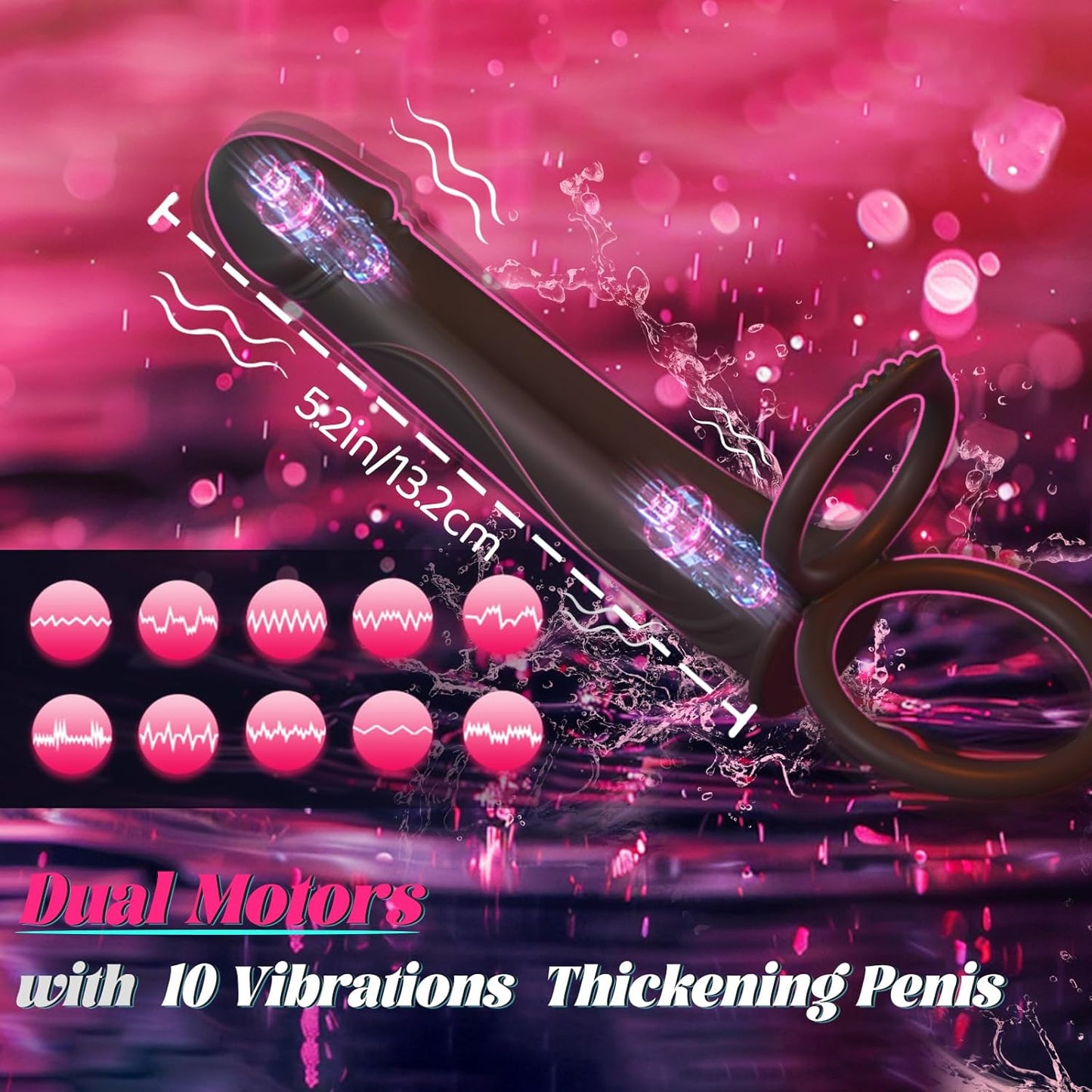 Vibrating Cock Ring Anal Dildo - Vixen