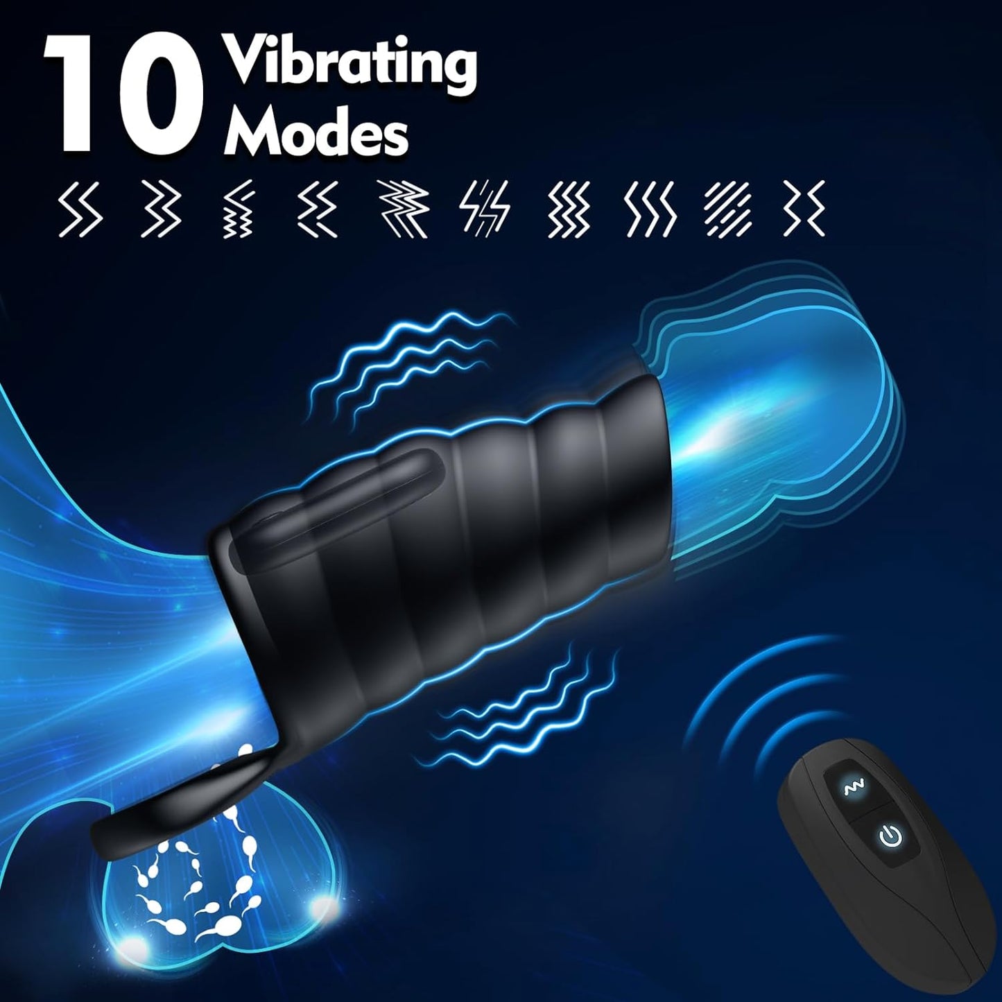 Vibrating Penis Sleeve Cock Ring Set - Vixen