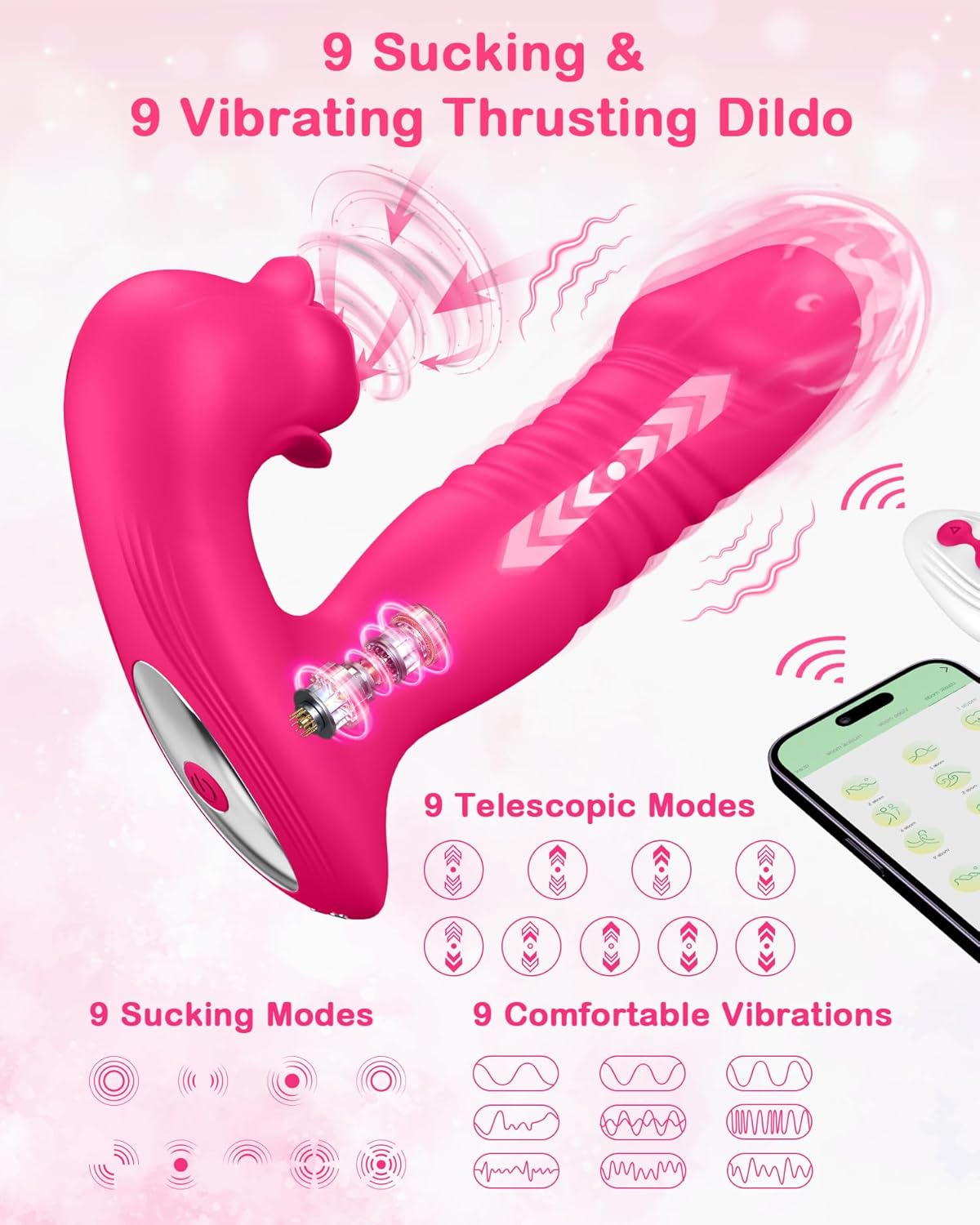 Wearable Thrusting Vibrator Dildo - Vixen