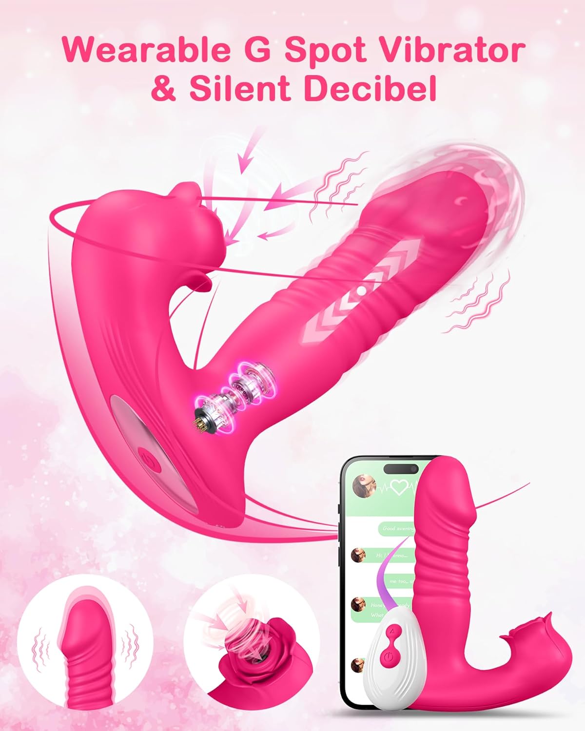 Wearable Thrusting Vibrator Dildo - Vixen