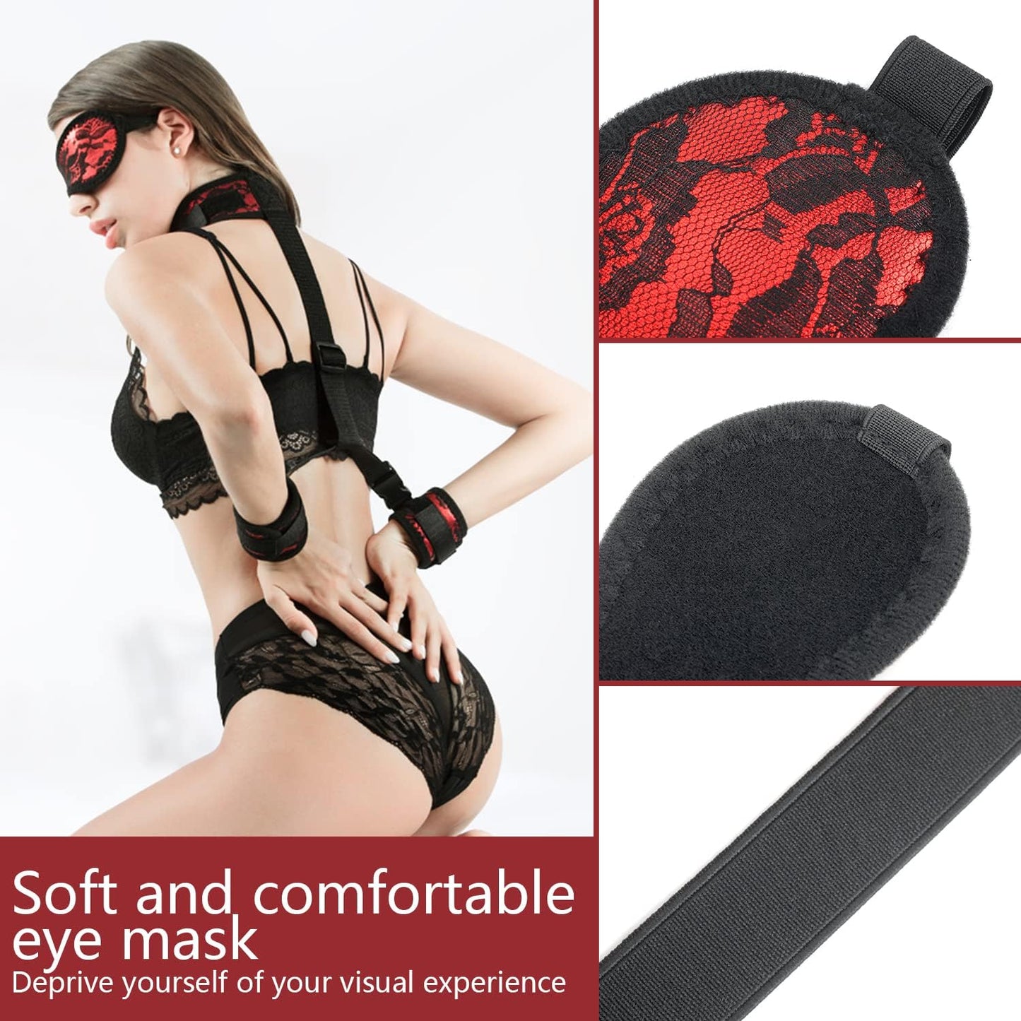 BDSM Handcuffs Collar Blindfold Kit